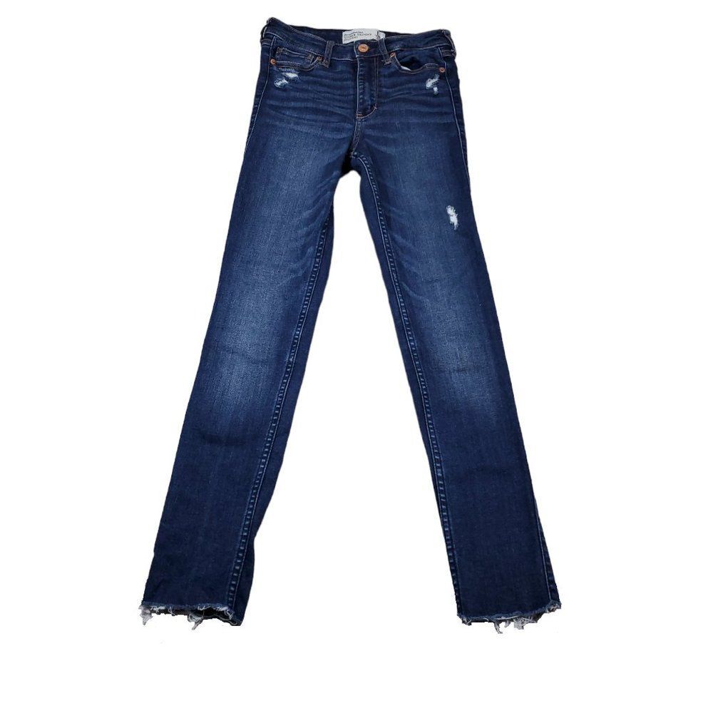 Abercrombie High Rise Super Skinny Jeans Size 0 25 x 31 Dark Wash Blue Stretch